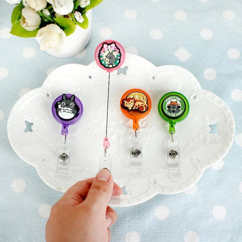 Cute Cartoon Funny for ID Card Holder Scalable Toggle Clip Employee Card Nurse Chest Card Student Bus Card Holder