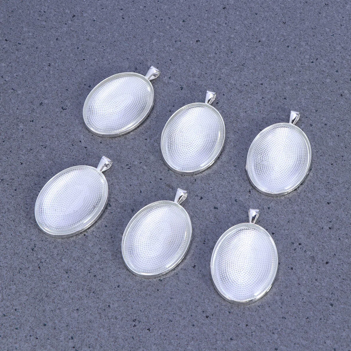 

6pcs 30X40Mm Diy Oval Pendant Tray Zinc Alloy Glass Bezel For Resin Photo Jewelry Craft Projects Durable Fashion Alloy Pendant