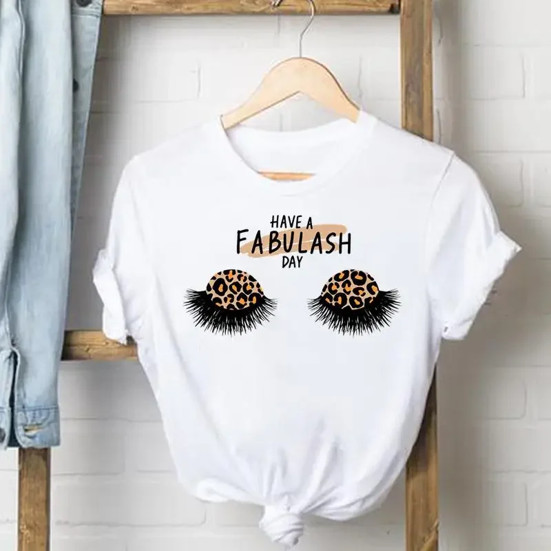 2024  Ladies T Shirt Funny Facial Features Pattern T-shirt Women Creativity Summer Cool Girls Harajuku Female Fashion Tops