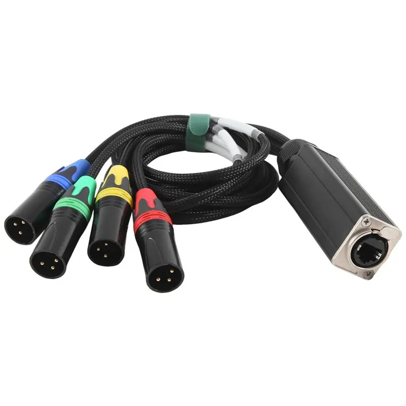 AS95 2X XLR 4-Channel 3-Pin Multi Network Stage Studio Connection Cable Audio RJ45 NE8F-S4M for Recording
