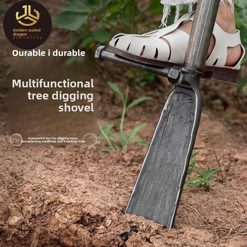 Forged Manganese Steel Luoyang Shovel Digging Spade Tree Planting Seedling Uprooting Trenching Potato Digging