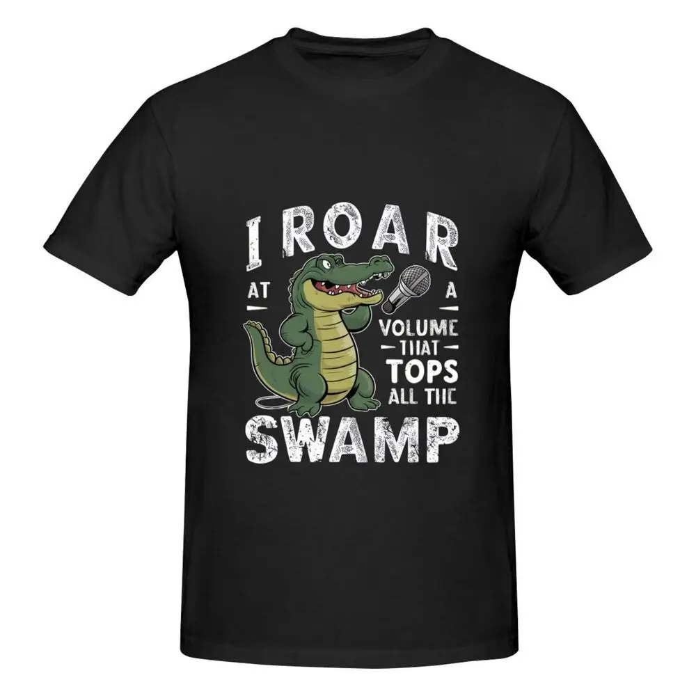 Men's Cartoon Crocodile Tennis Themed Printed T-Shirt Short Sleeve  Tees High Quality 100%Cotton Short Sleeve