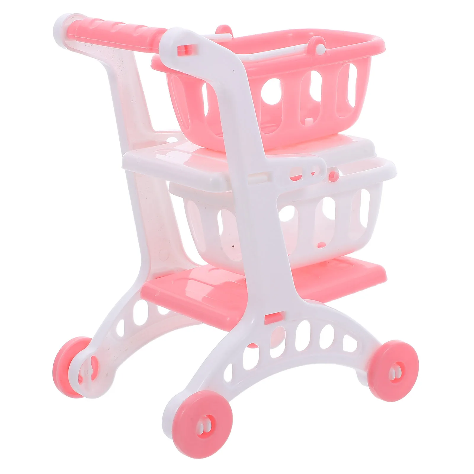 8 Stuks Mini Kinderen Supermarkt Winkelwagentjes Dubbellaags Kruidenier Handkarren Indoor Outdoor Fantasiespel Kruidenier Winkel Winkelwagen