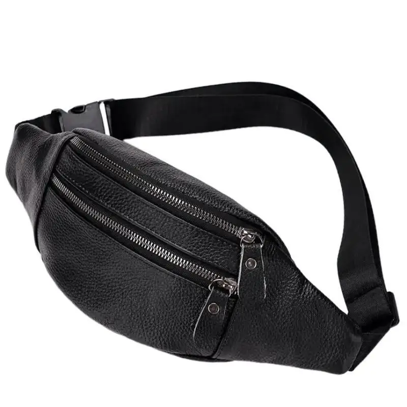 

Men's Genuine Leather Chest Bag Large Capacity Cowhide Waist Bags Vintage Shoulder Crossbody Sports Fashion Phone Coin Purses