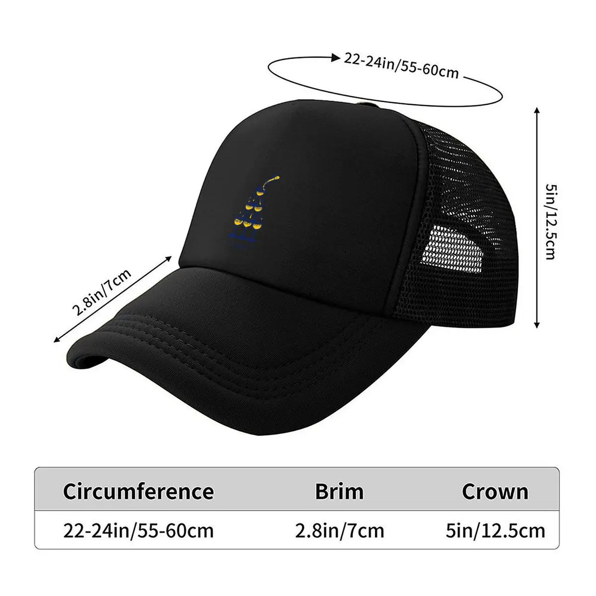 Cocktail Point Poster Paris France Glass Pyramid Mesh Baseball Cap Hip Hop