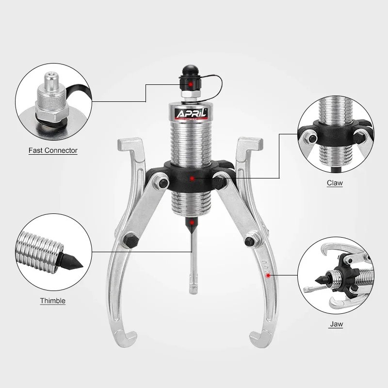 Hydrauliczny ściągacz do kół zębatych typu dzielonego z 2 i 3 regulowanymi szczękami CP-180