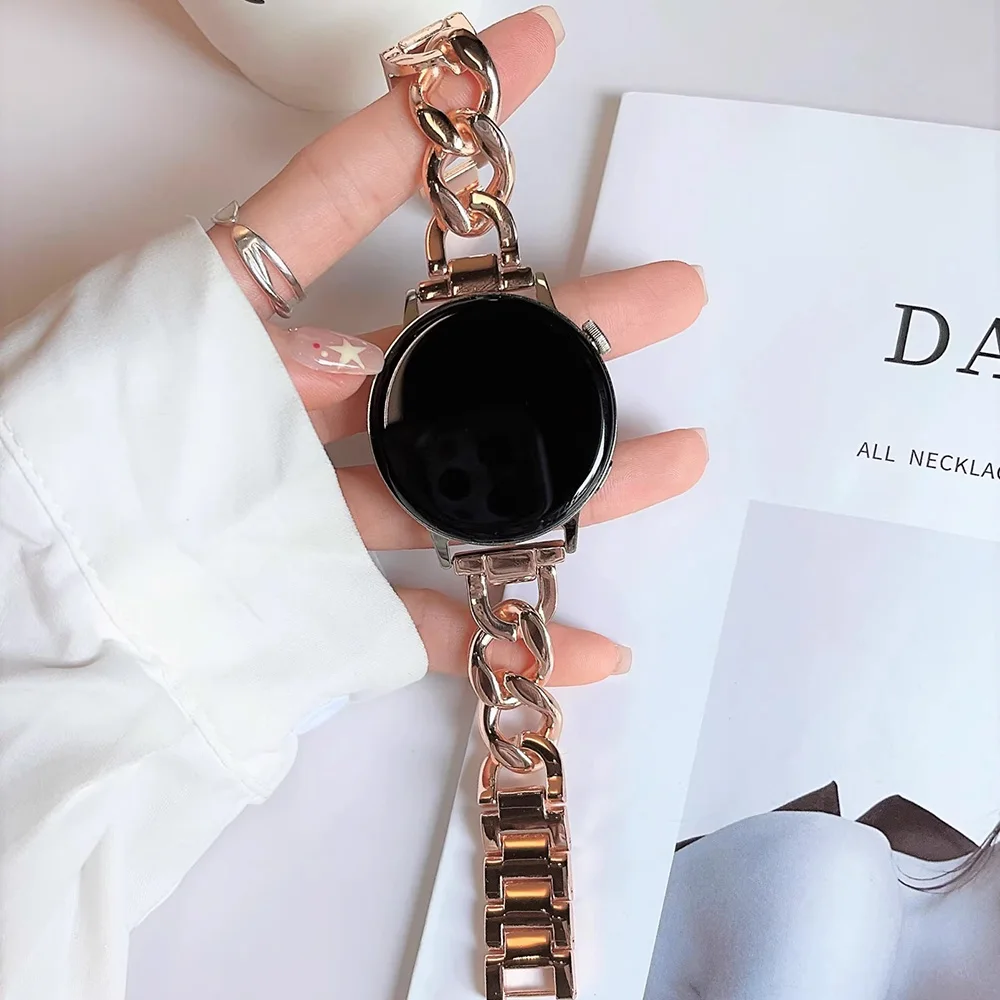 20/22mm Chain Style Metal Band For Amazfit GTS/2/2e/3/4 Mini/GTR /GTR2/3/4/Pro Bip Bracelet Huawei Watch 4/3GT5/4/3/2 Strap