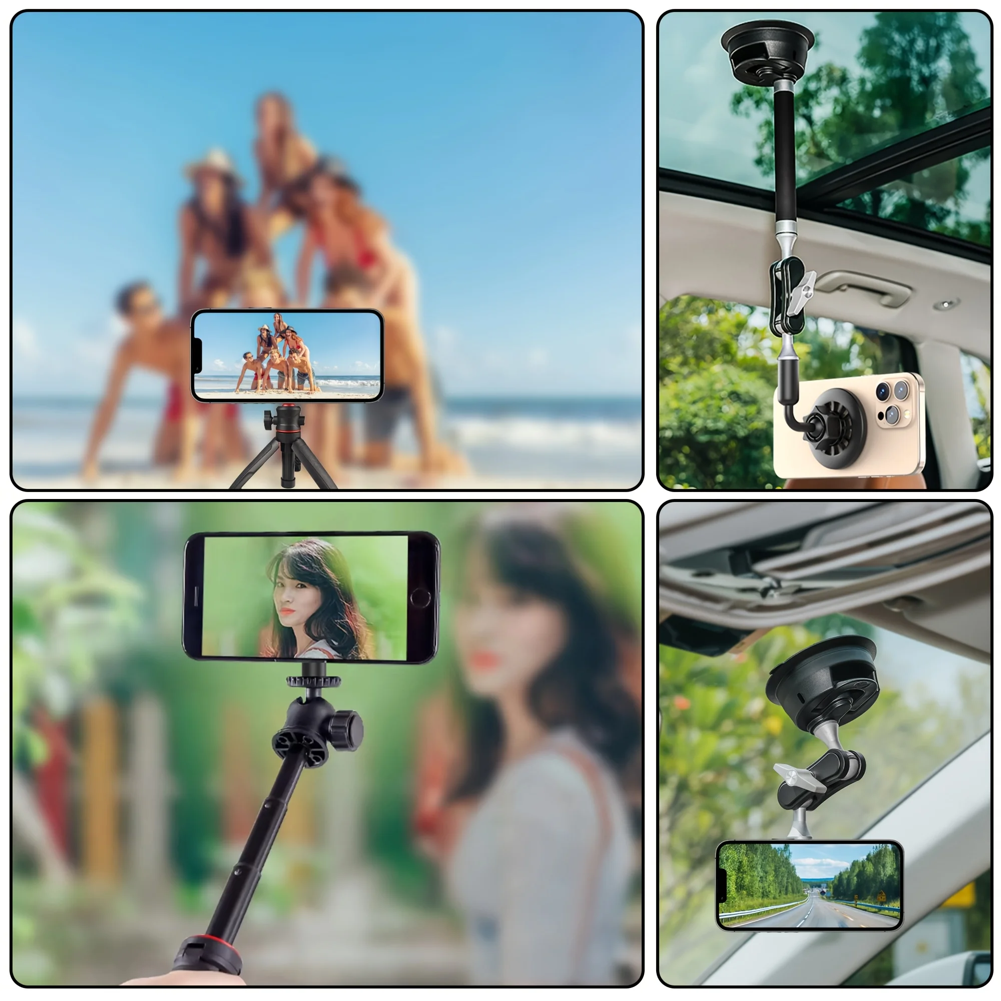 SMGXHE Magnetischer Stativadapter für iPhone-Serie und alle Smartphones mit 1/4"-Schraubenloch für Stativ, Kamera und Selfie-Stick – Detail 2