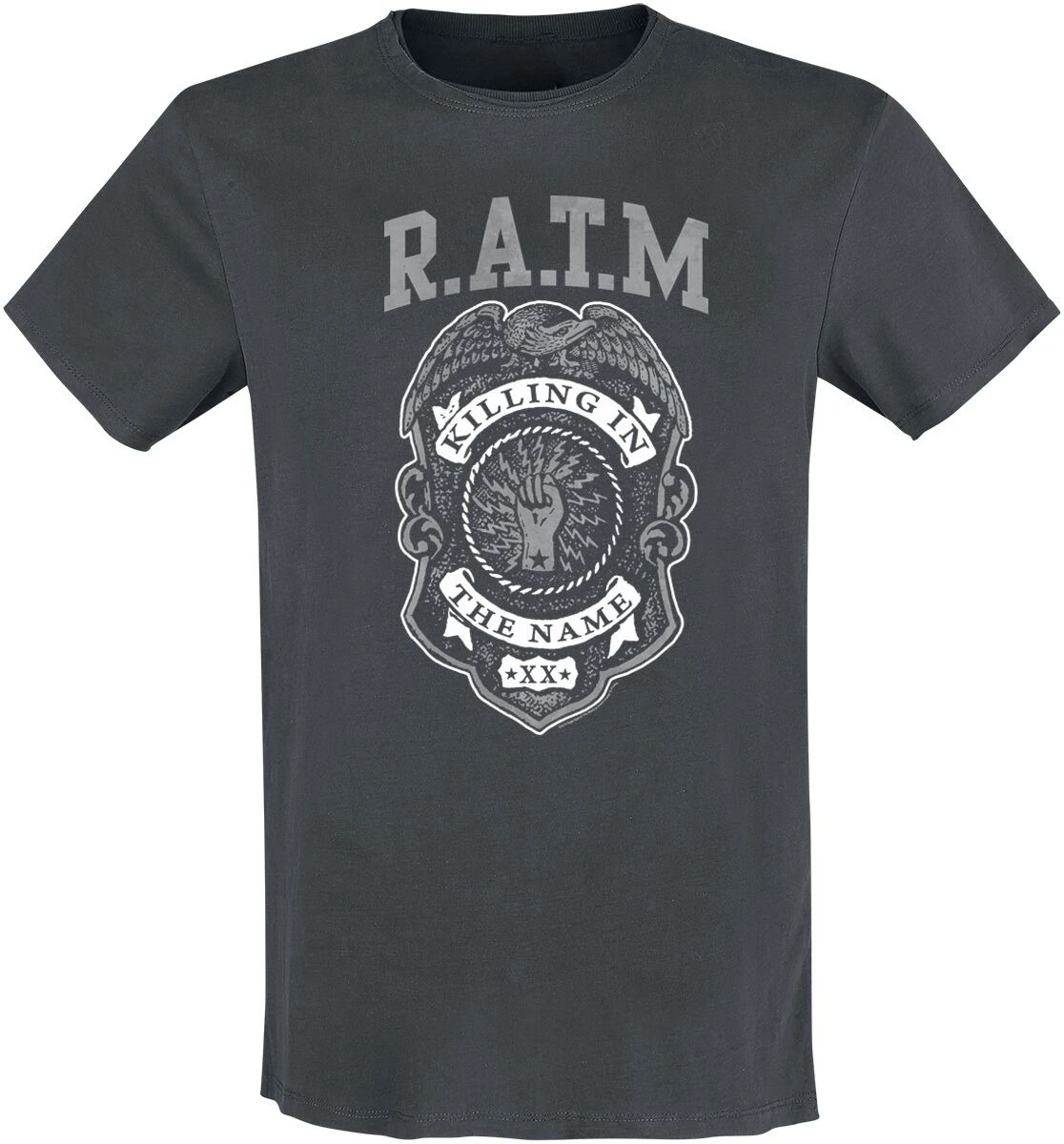 Camiseta de algodón con estampado de Rage Against The Machine Killing in The Name Fist Eagle, ropa de calle de estilo rap metal, cuello redondo unisex