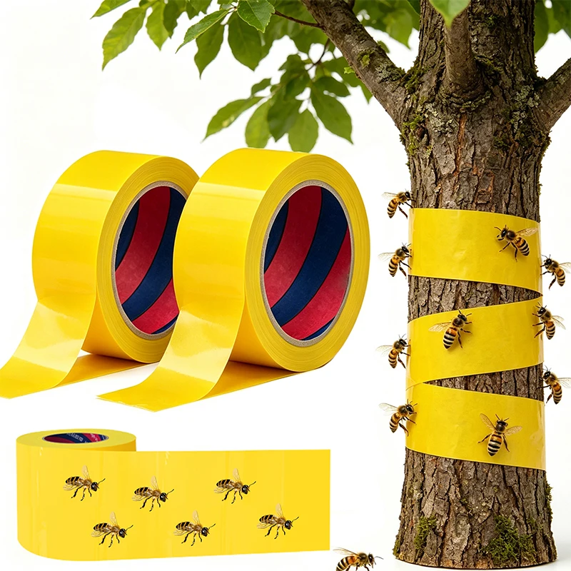 Cinta Adhesiva de Doble Cara para Insectos, Trampa para Plagas de Jardín, Control de Insectos en Árboles, Banda Adhesiva para Protección de Plantas