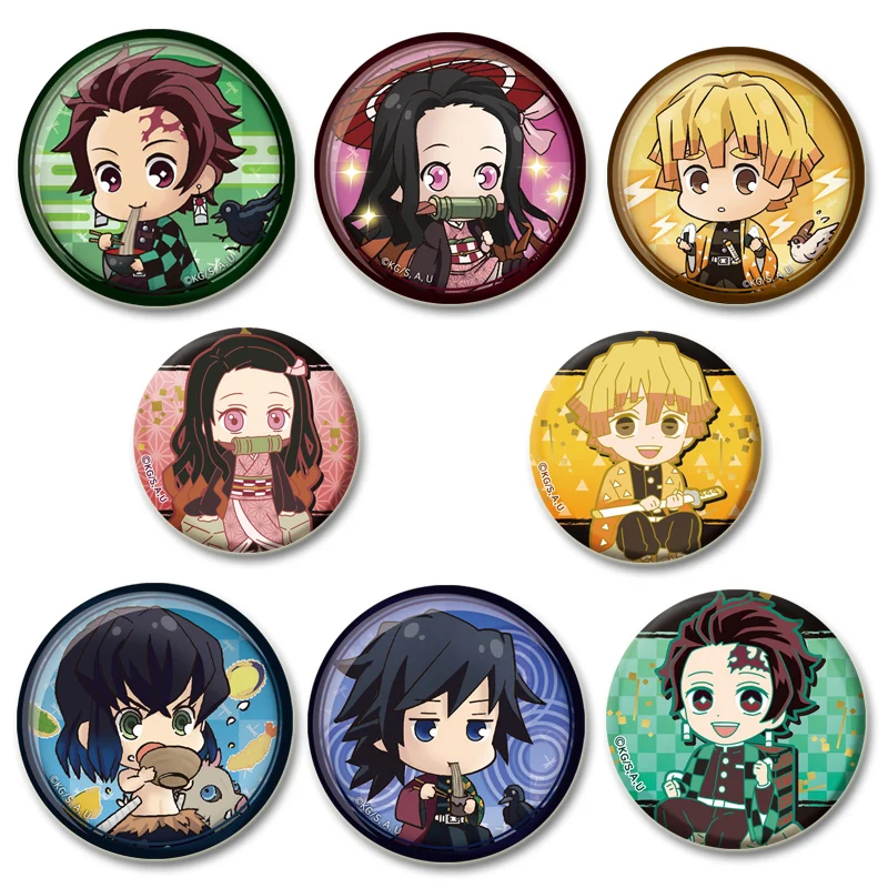 Anime Brooche Kamado Tanjirou/Hashibira Inosuke Pin Kochou Shinobu/Kamado Nezuko/Tsuyuri Kanao/Agatsuma Zenitsu Handmade Badge