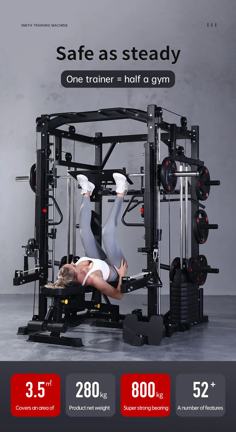 Factory Supplier Home Gym Equipment Squat Rack Power With 50kg Weight Stack Home Cable Crossover Gym Machine