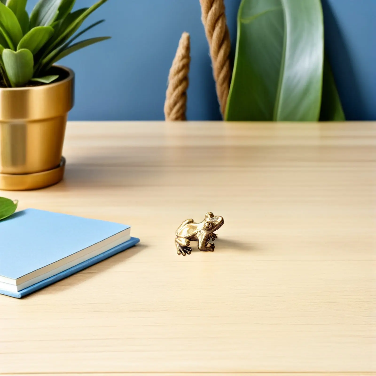 6pcs Solid Brass Frog Realistic Tea Pet Desk Decor For Home Garden Porch Miniature Animal Ornament Sculpture