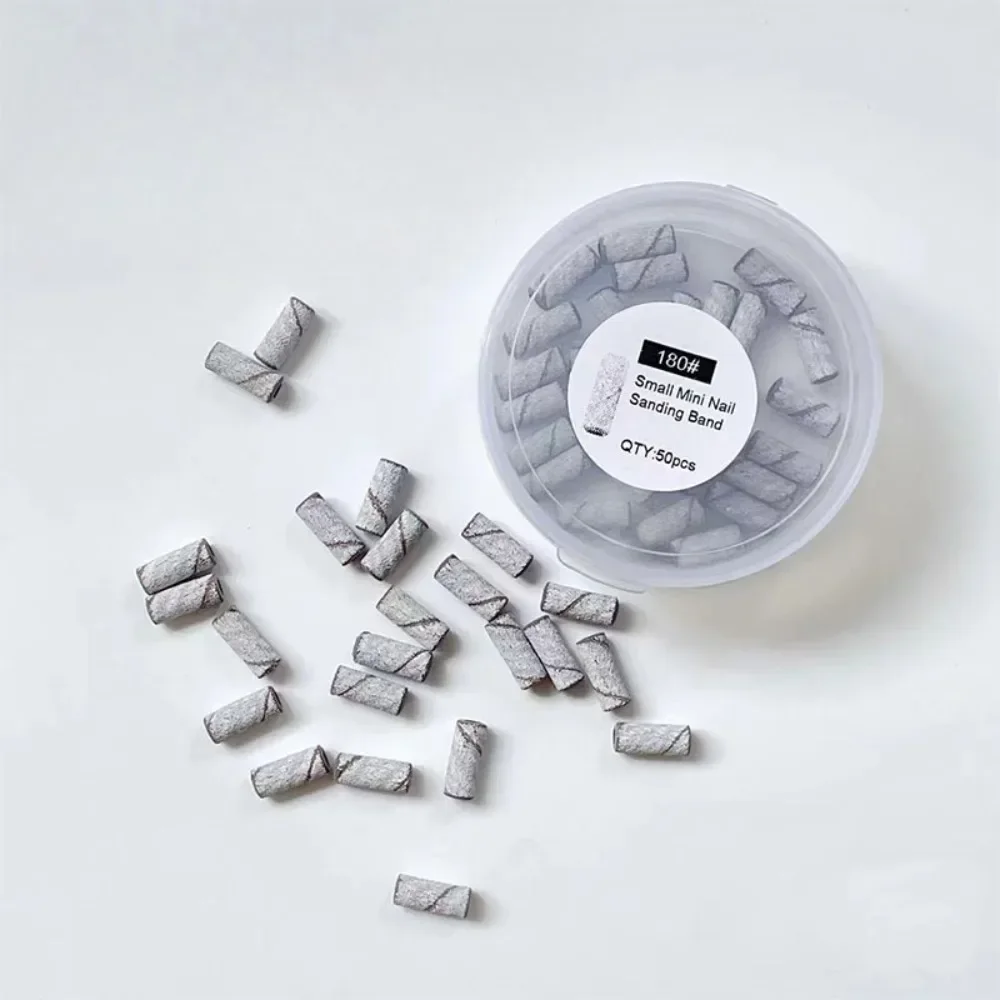 50 stks/1 set 3mm Rvs Nail Boren Mini Zebra Schuurbanden Nagelpolijstmachine Manicure Accessoires nail Art Gereedschap