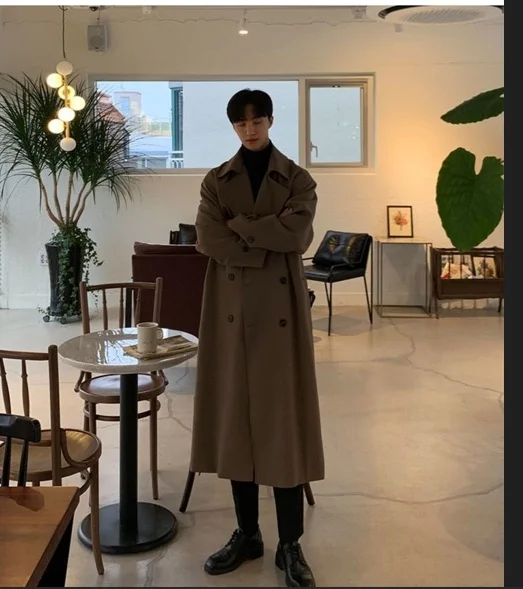 Abrigo de cuero tipo gabardina para hombre, mezclilla, largo medio, estilo Cyberpunk Y2K, reflectante, para discoteca, verano, ligero, transpirable, degradado plateado, moderno
