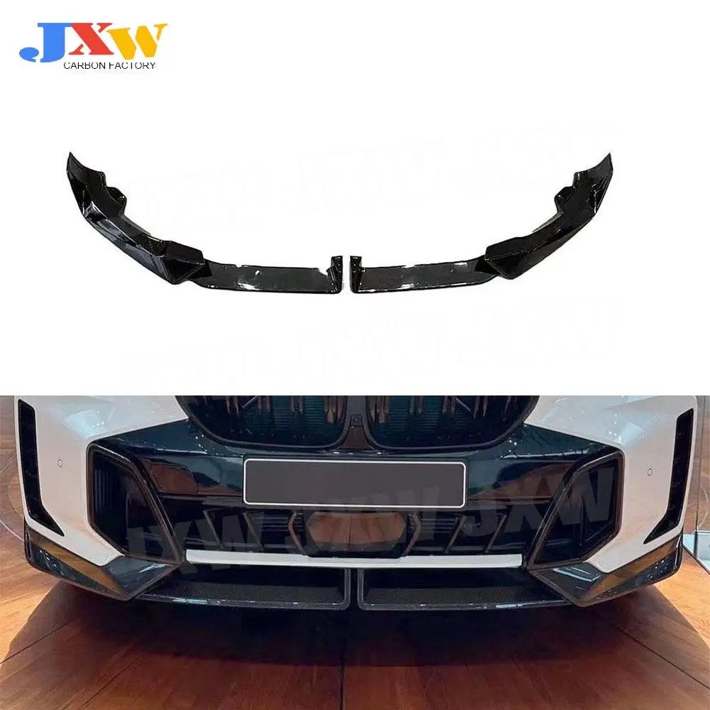 

For BMW X6 G06 LCI Sport 2023+ Front Bumper Lip Chin Spoiler Car Styling Body Kits Accessories Glossy Black Bumper Decoration