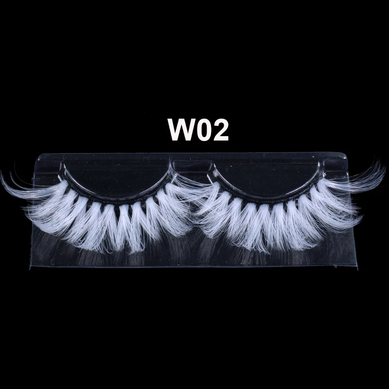 OKAYLASH Super Long 5D White False Eyelashes 25mm High Volume Fluffy Fake Eye Lashes Wholesale Supplier For Halloween Cosplay