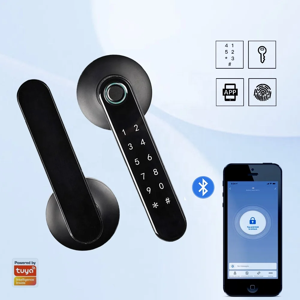 Wholesale Smart Door Lock Fingerprint Tuya Poigne Serrure De Porte Intelligente Digital