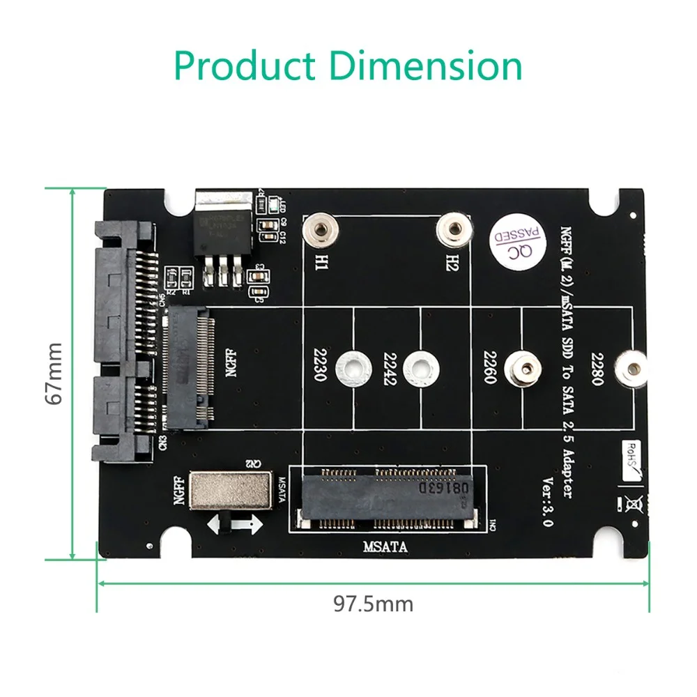 2 in 1 Combine M.2 NGFF Key B & MSATA SSD To USB 2.0 Adapter ,sata to Usb,sata to Usb 3.0