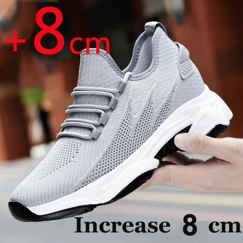 

Men Sneakers Casual Heightening Shoes 8cm Height Increase Shoes For Men Summer Breathable 6cm Elevator Shoes 10cm Insole Taller