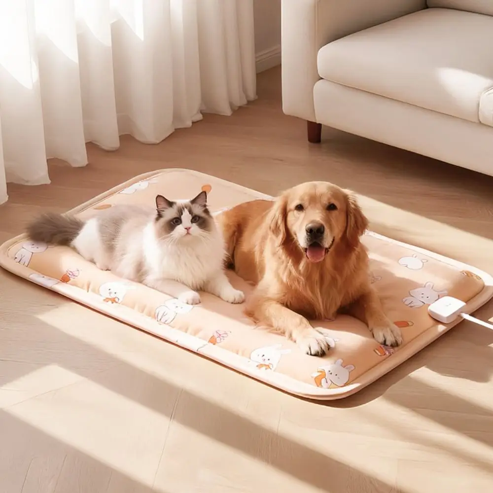 Waterproof Pet Electric Blanket Anti-scratch Warm Cat Electric Heated Pad Thermostat Control Cartoon Pattern