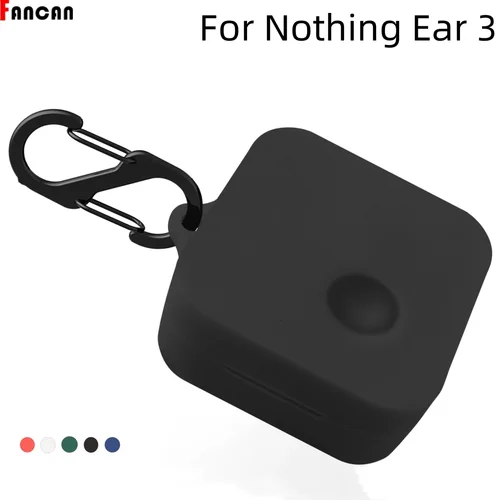 2024 nuevos auriculares inalámbricos funda transparente de silicona para nada oreja 3 funda protectora con mosquetón para nada oreja 3 funda
