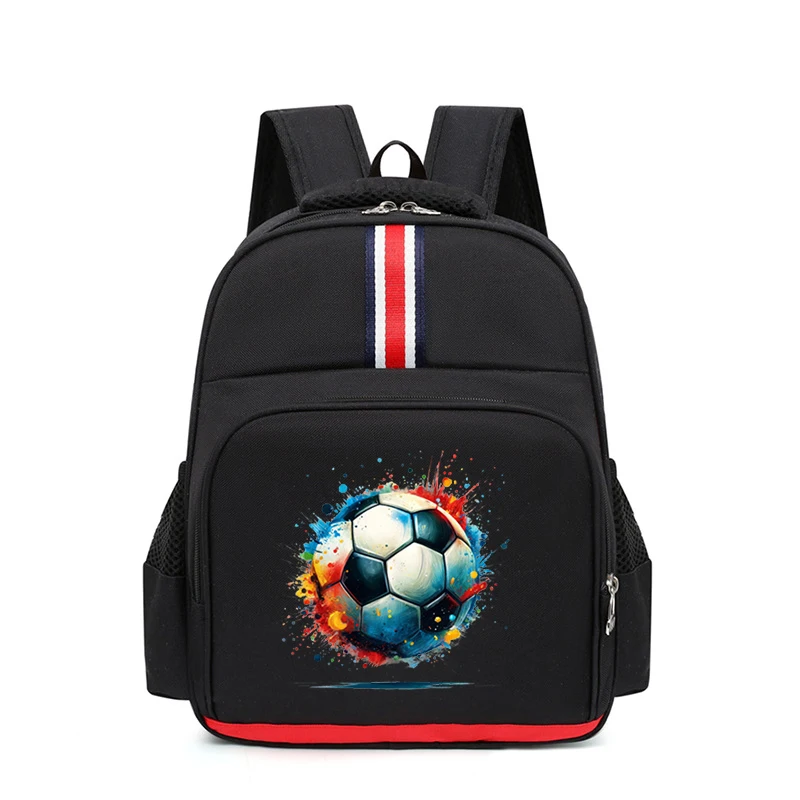 

Kids Backpack Watercolor Soccer Print Small Shoulder Bag Soccer Ball Fan Multi-function Kindergarten Kid Backpack Zipper Bookbag