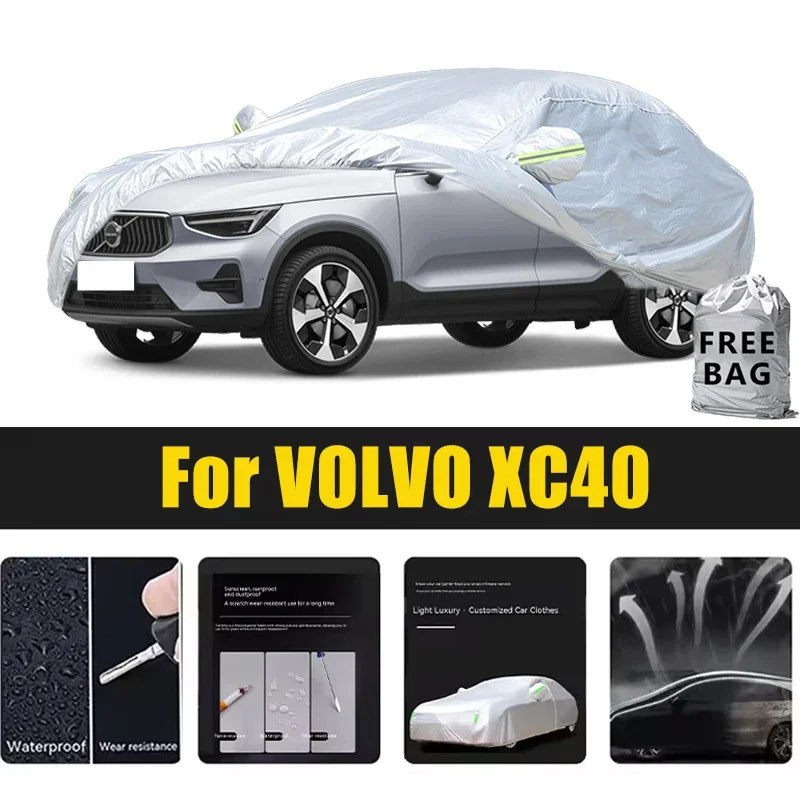 

For VOLVO XC40 Car Cover Outdoor Protection Covers Snow Sunshade Waterproof Dustproof Exterior UV Car Accessories
