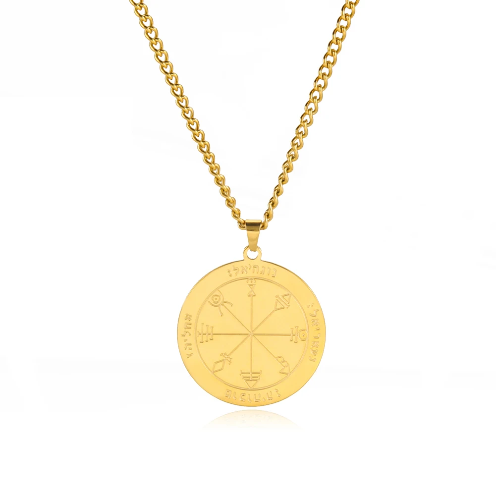 Key of Solomon Amulet Talisman Men Necklace First Second Fifth Seventh Pentacle Of The Jupiter Venus Mar Moon Necklaces Jewelry