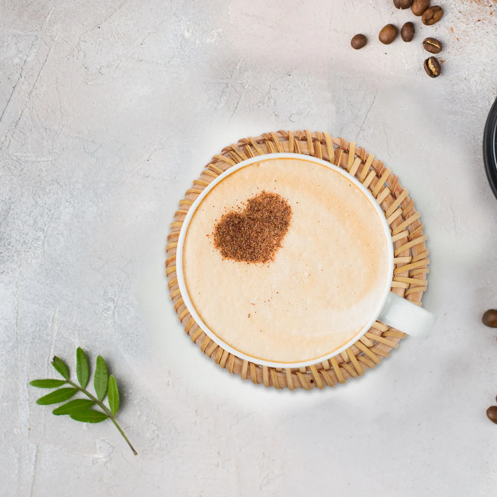 

6pcs Handmade Natural Rattan Coasters Heat Insulation Woven Cup Mat For Kitchen Home Café Round Woven Cup Pad Teacup Coaster