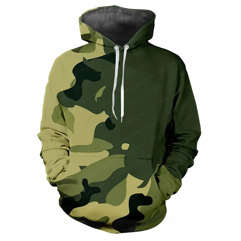 3D Printed Jungle Camouflage Hoodie Men Cat Pattern Sweatshirt Loose Casual Outdoor Sports Long Sleeves Street Kids Camo Hoodies