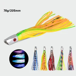 Cobre Cabeça Polvo Squid Saia Isca, Água do Mar Isca De Pesca, Deep-Sea, Big Game, Drag Pesca, Marlin, Atum, Trolling Lure, 20,5 centímetros, 1Pc