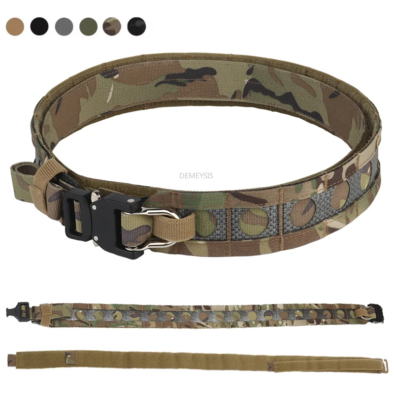 

2 in 1 Men Hunting Belt Outdoor Tactical Combat Training Belts Multi Function Quick Release Buckle Hiking Climbing Waistband