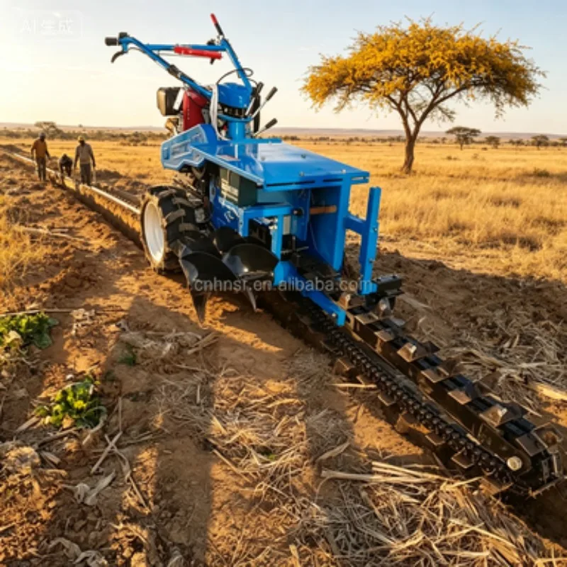 Certificate 15HP Max Depth 600mm Farm Trencher With Chain Saw Ditching Trenching Machine Mini Trencher Machine