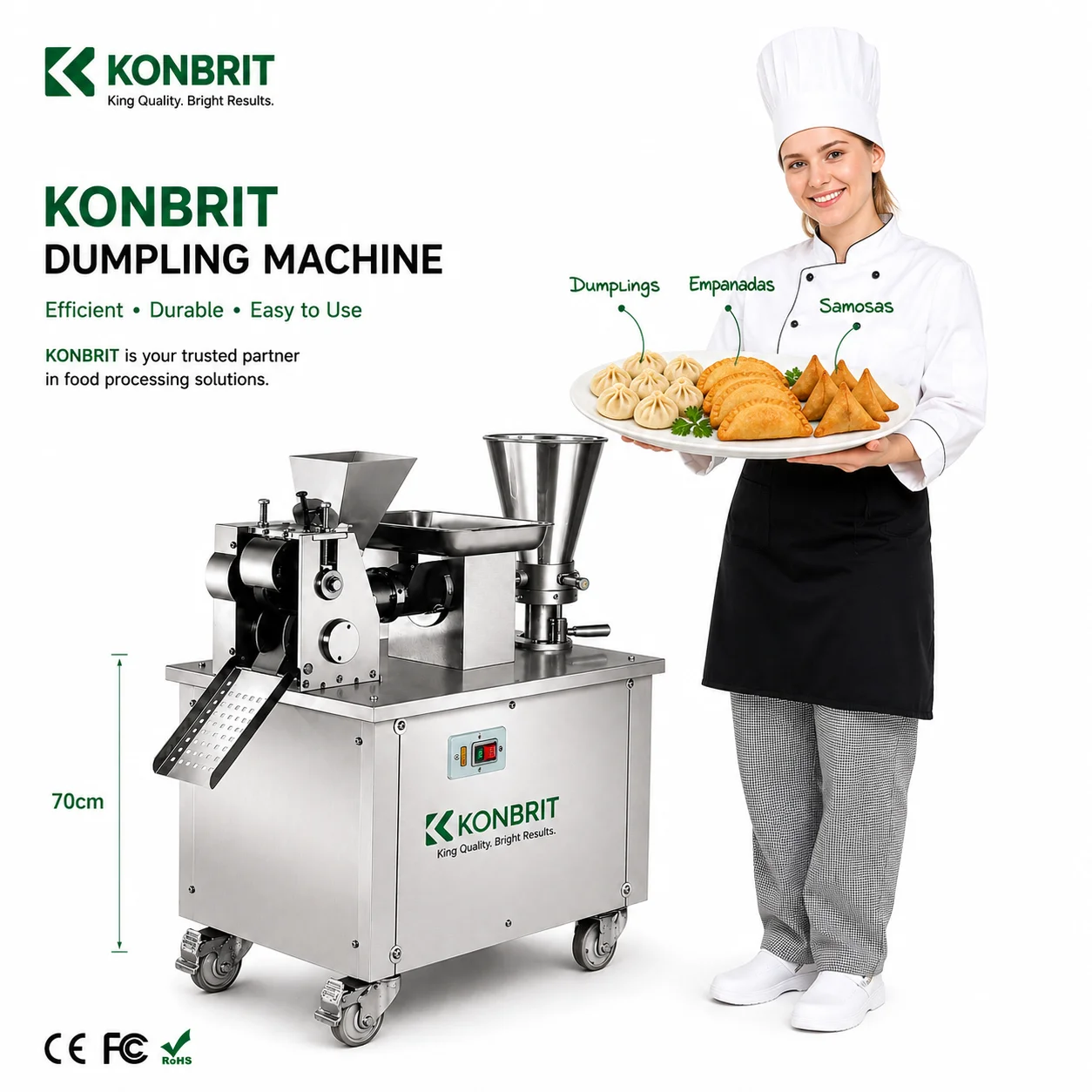 Automatic 80 Type Dumpling Making Machine 4800pcs/h Samosa Maker for Restaurant