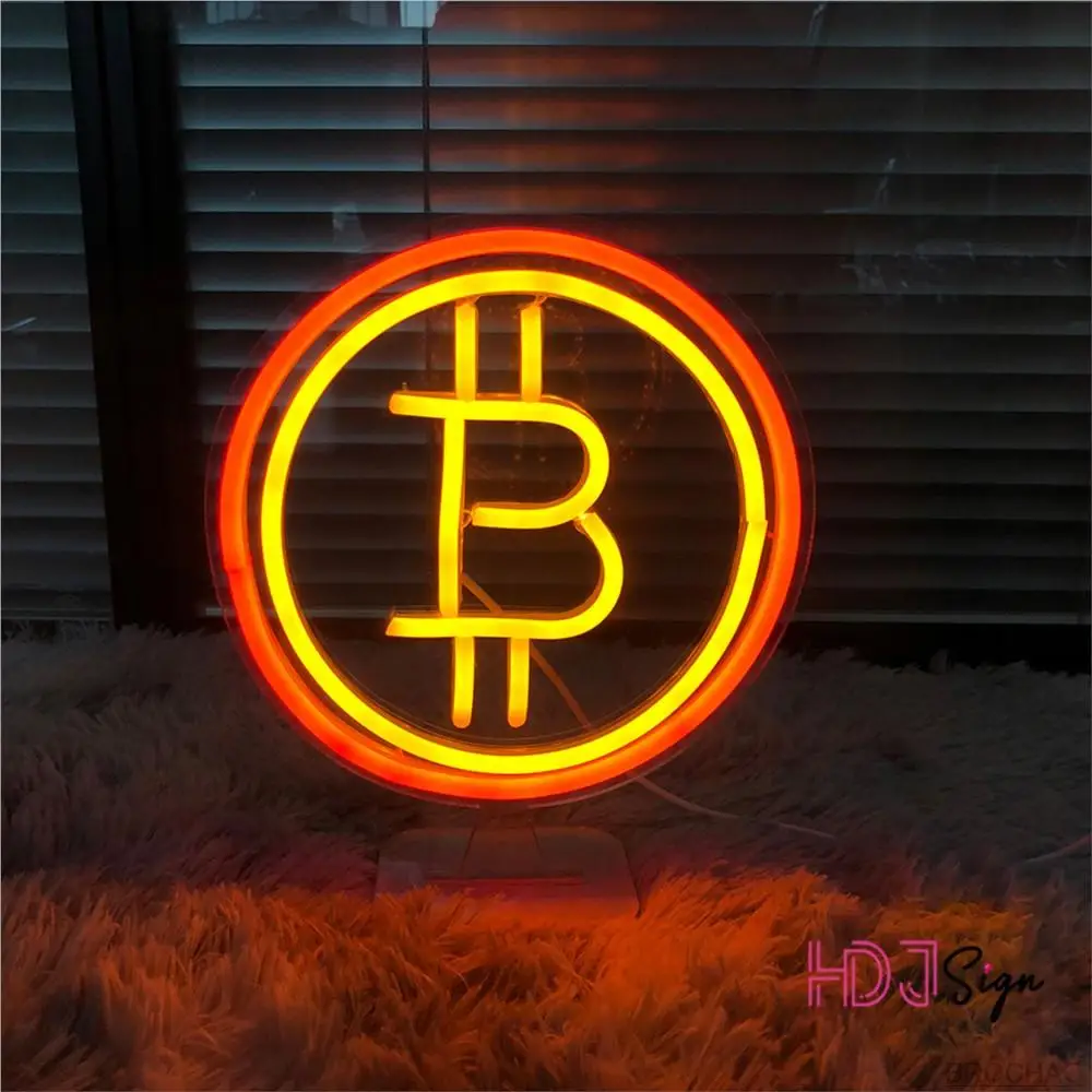 Custom Neon Sign Bitcoin Neon Led Night Lights Wall Lamps for Bedroom Home Bar Cafe Store Game Room Decor Garden Gift