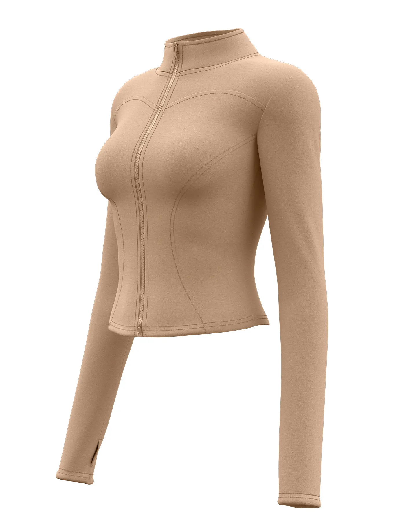 Women's Waist Slimming Training Tops  Tight Stand Collar Full Zipper long Sleeves Fitness Running Yoga shirts