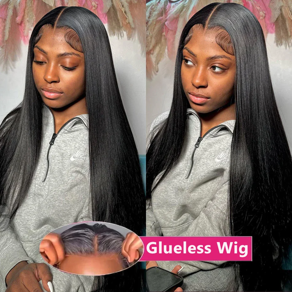 Glueless Straight Wigs 6x4 5x5 Pre-Cut Lace Closure 100% Human Hair 34 36 38Inch Ready to Wear Wigs on Clearance Sale MYLOCKME