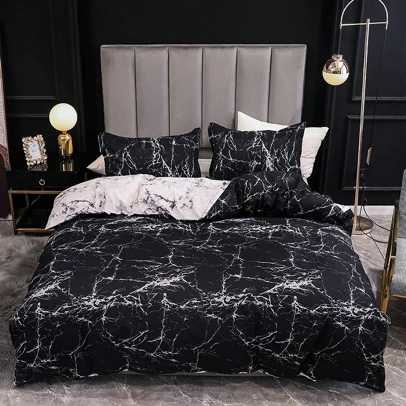 Black Marble Down Duvet Oversized Comfortable  Cover Printed Double Bed Duvet Cover 200x220 Without Sheets Duvet Cover Set