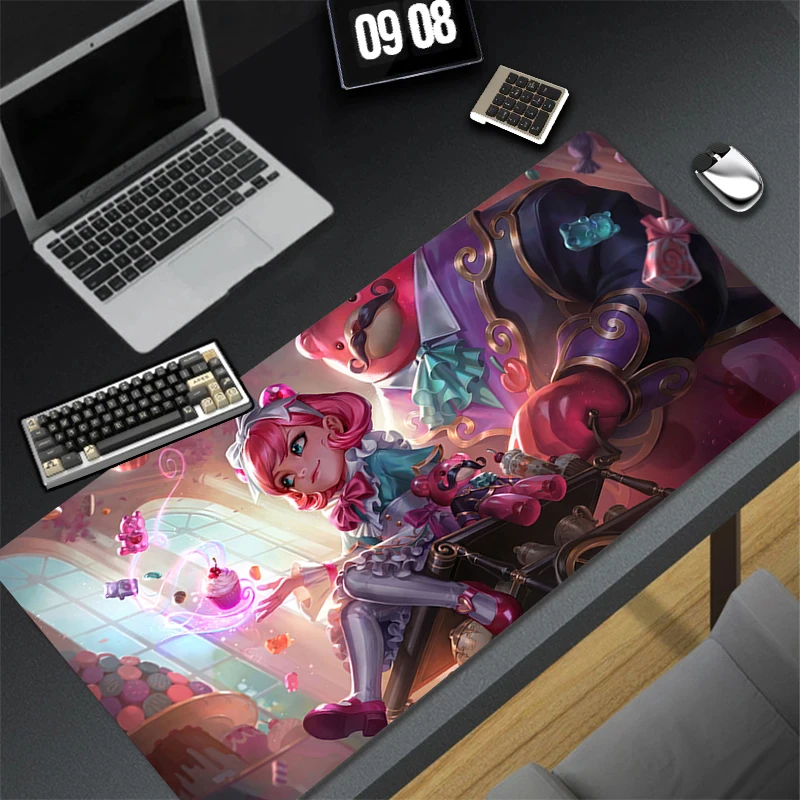 

Annie League of Legends Mouse Pad Laptop Kawaii Gamer Cabinet Keyboard Rug Pink Bear Flowers Desk Mat PC Cute Anime XXL Mousepad