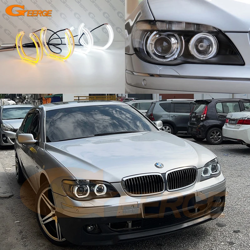 

For BMW E65 E66 Facelift 2006 2007 2008 Ultra Bright Day Light Turn Signal DTM Style LED Angel Eyes Kit Halo Rings