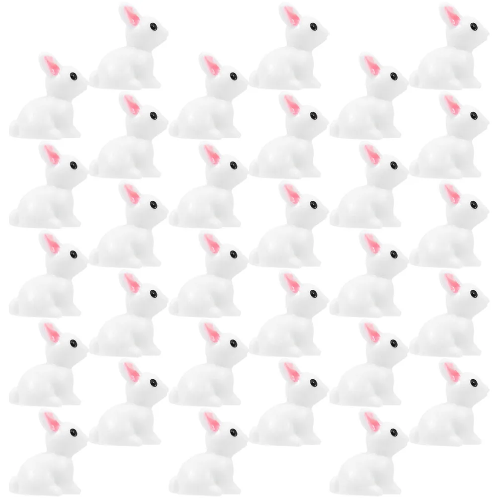 

60 Pcs Rabbit Ornaments Mini Resin Bunny Figurines Home Decor Tabletop Succulents Mini Garden Photo Crafts Gifts