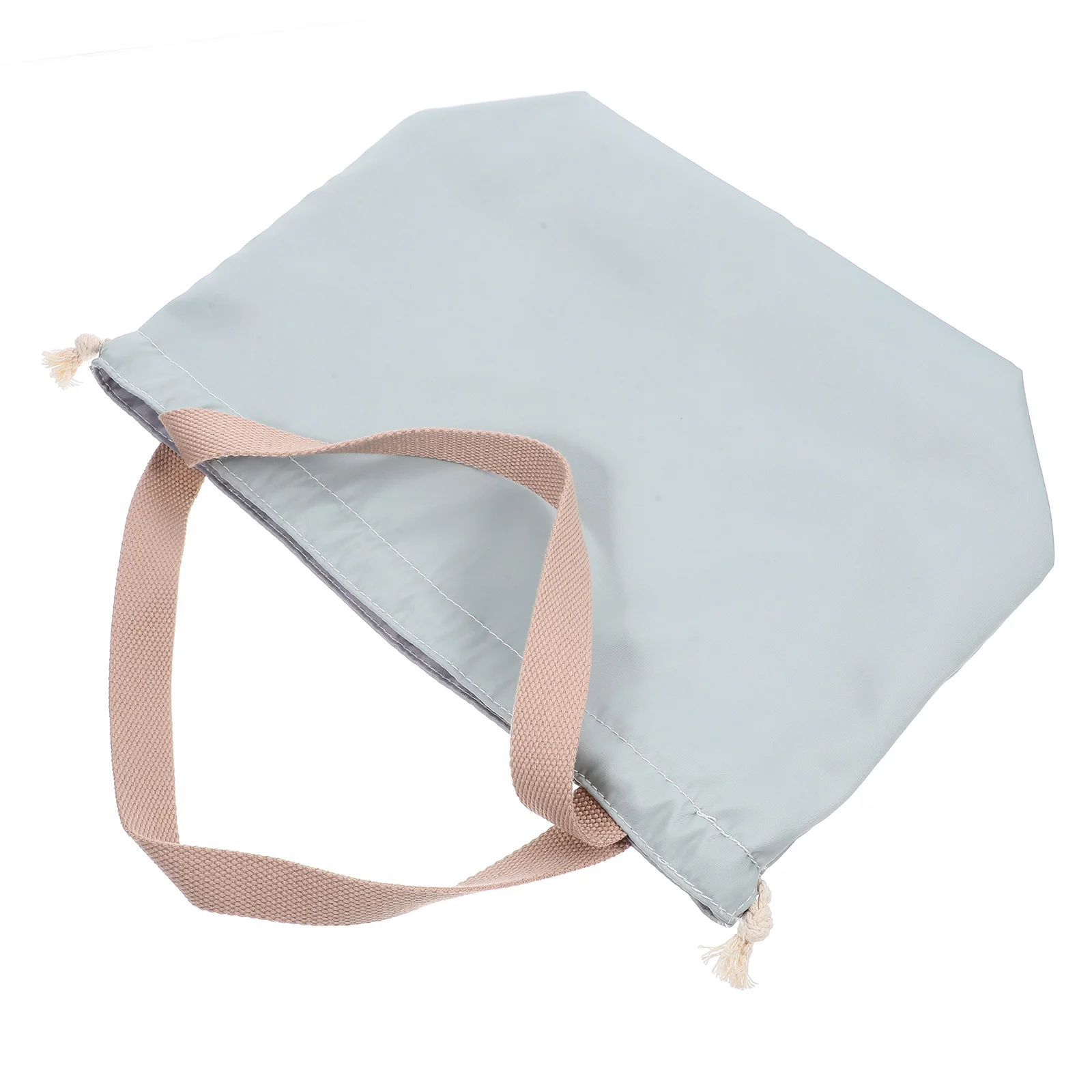 

Waterproof Lunch Box Bag Large Size Gray Green Drawstring Portable Reusable Bento Pouch for Kids Men Women Foldable Storage