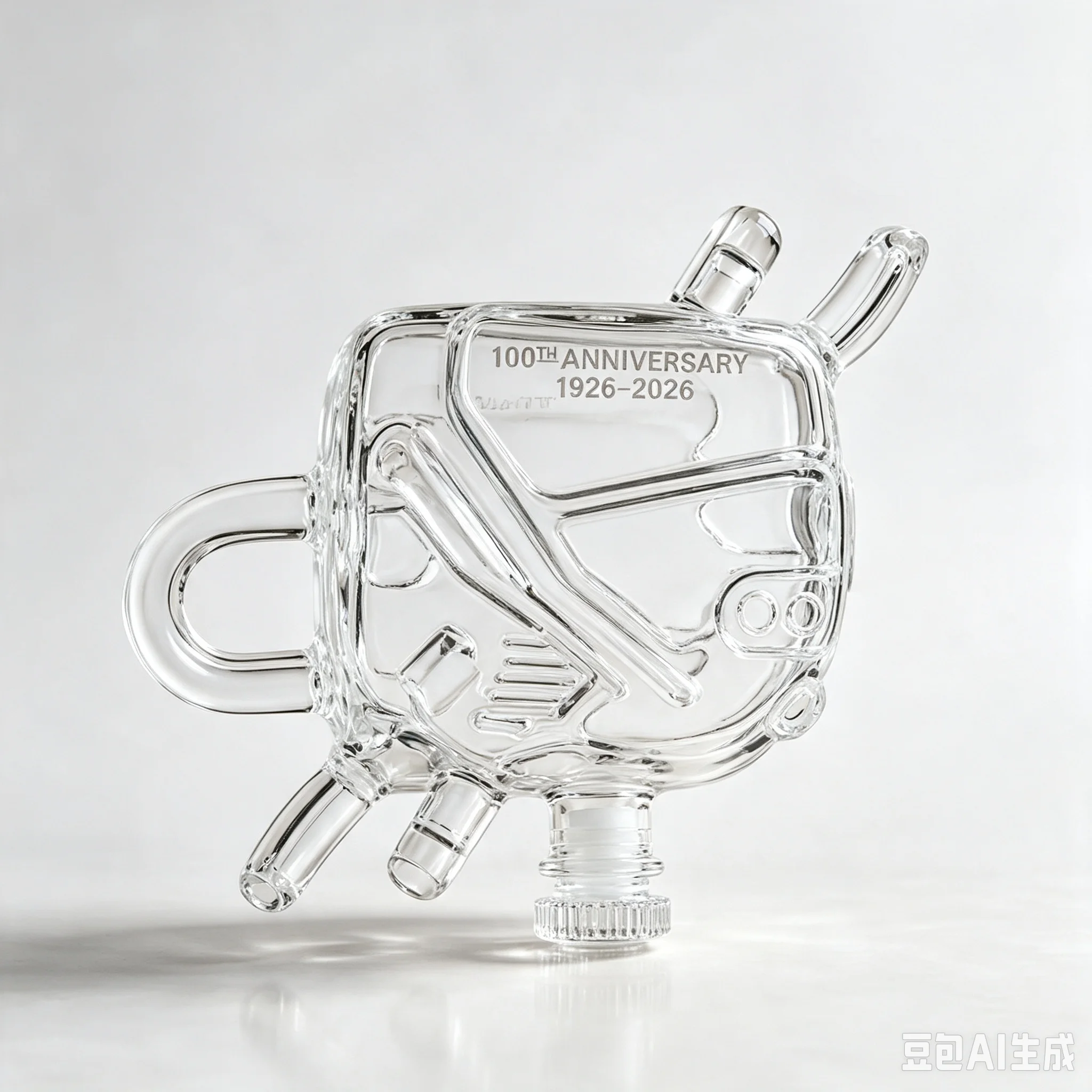 Handmade Chainsaw Design Glass Whiskey Bottle Unique Clear Spirit Container Bar Display Ornament for Wine Lovers