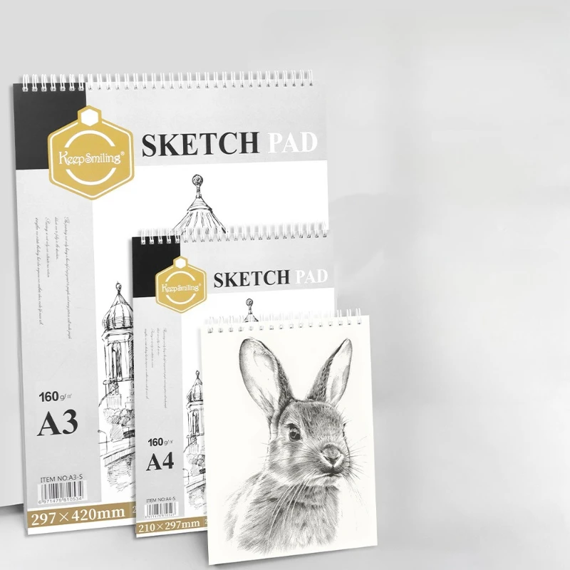 A4/A5 Sketchbook 24 Sheets/48 Pages Thickened Paper Double Coil Binding for Outdoor Sketching Painting Graffiti Design