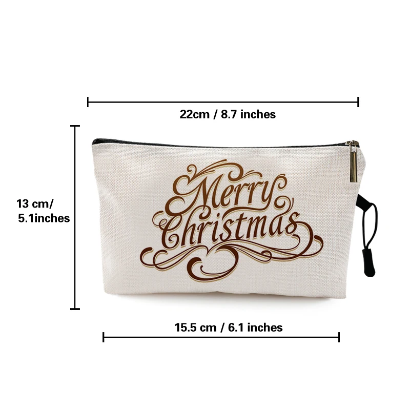 Goldern Christmas Letter Print Cajas Organizadoras Makeup Pouch Neseser Para Mujeres Maquillaje Makeup Bags Pouch