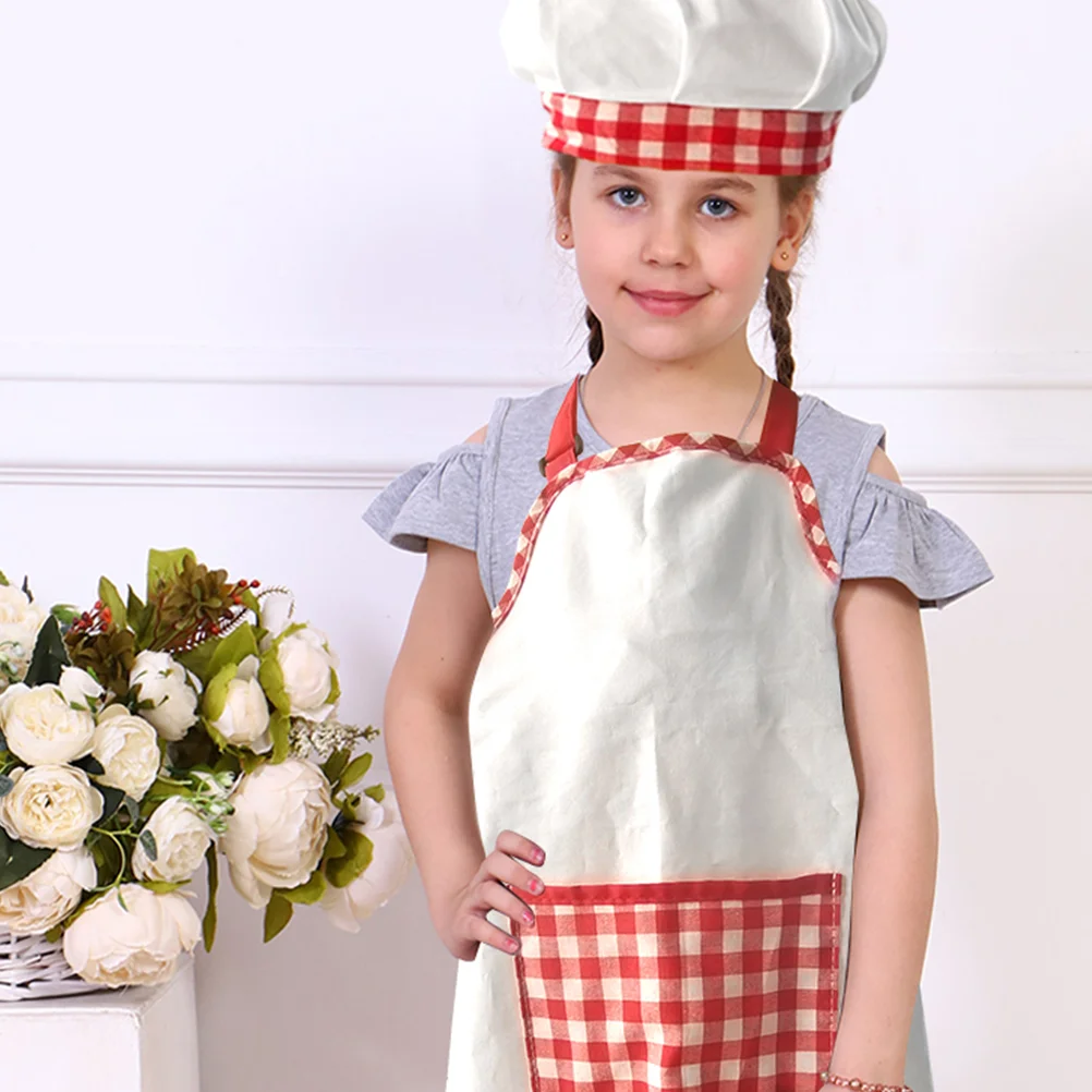 Kids Cooking Apron Boys Toys Tools Set and Chef Hat Cotton Kitchen Child Supplies Children