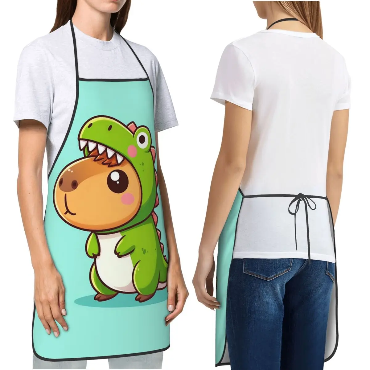 

Милые фартуки с капибарой и пузырьковым чаем, фартуки для шеф-повара, кулинарии, кухни, водонепроницаемый нагрудник, кухонный сарафан для уборки