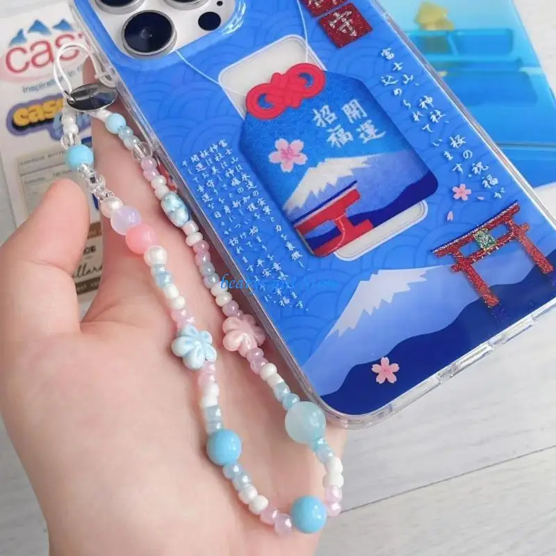 C7AB Plastic Beaded Chain Jewelry Pendant Drop-resistant Strap Antilost