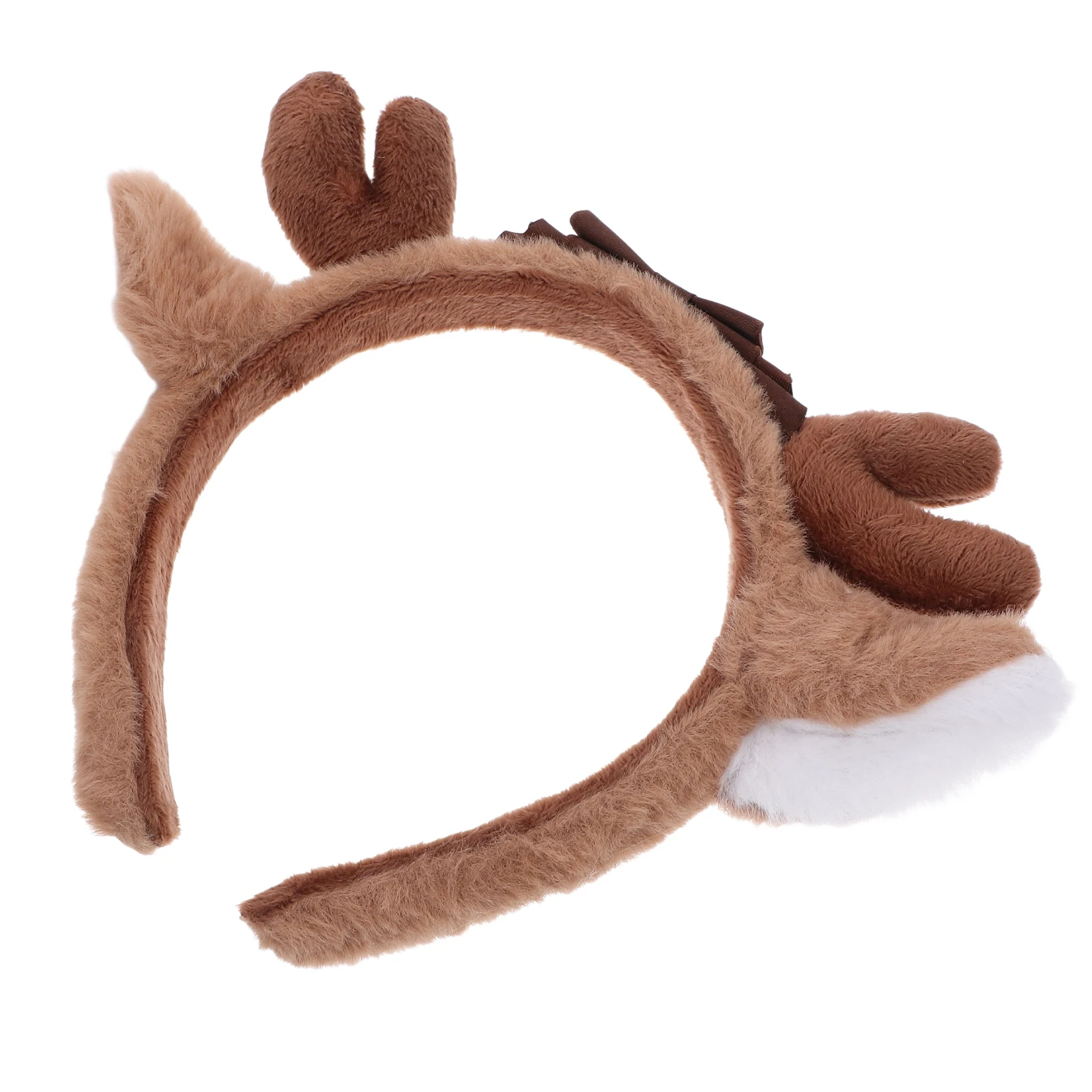 Bandeau de cheveux en peluche pour filles, bande de sauna d'oreille de cerf, ours de dessin animé mignon souriant, bandeaux multifonctions, joli animal ouvertement, fourniture de cosplay